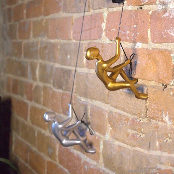 Climbing Man Home Decor Classic Wall-Art Sculpture | 1-Piece | Silver - Picture 5 of 5